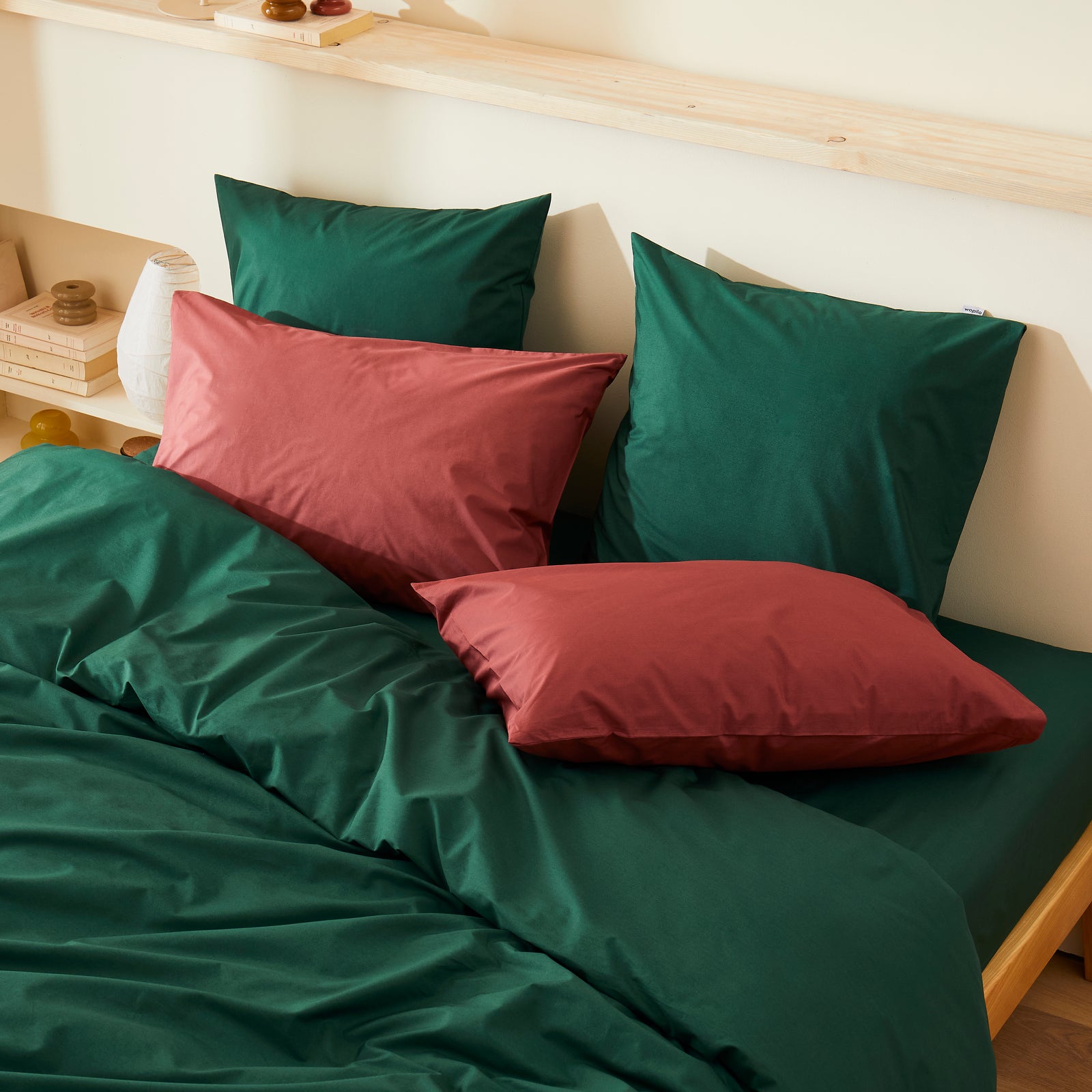 Le drap-housse en percale de coton bio - Vert forêt