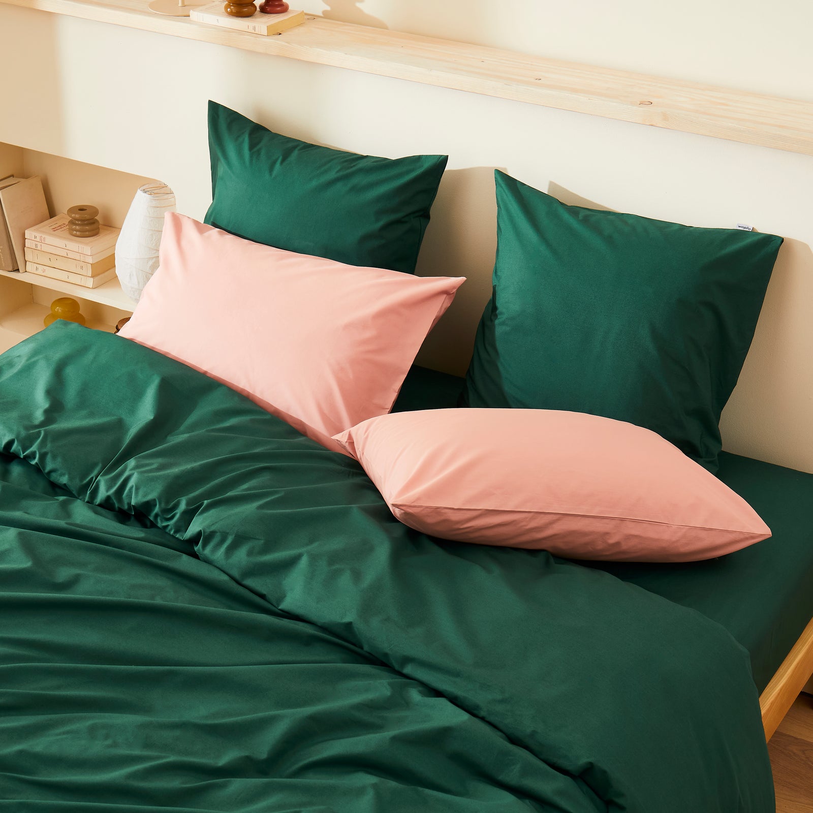 La housse de couette en percale de coton bio - Vert forêt