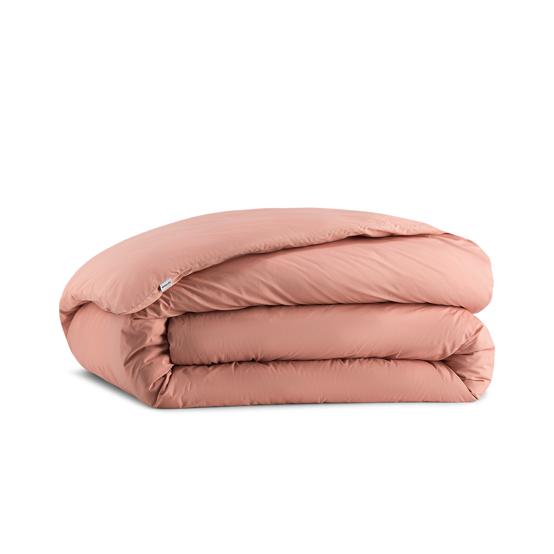 La housse de couette en percale de coton bio - Bois de rose