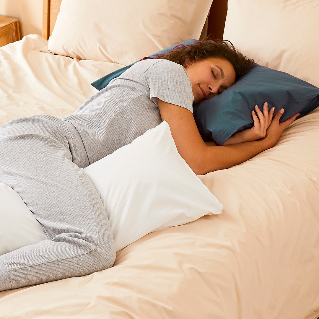 La taie de traversin wonderpilo en percale de coton bio - Vert d'eau