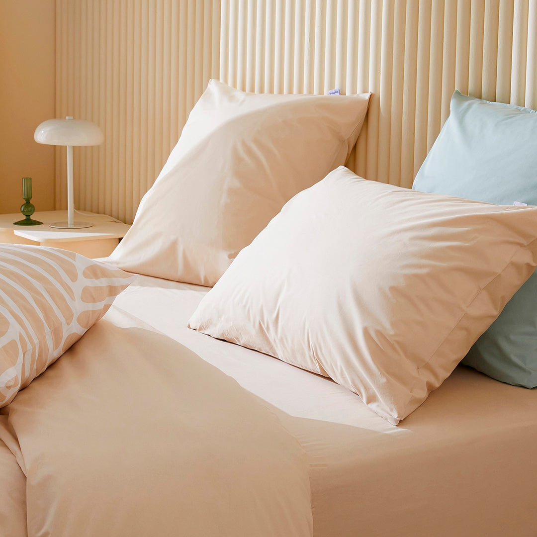 La housse de couette en percale de coton bio - Beige