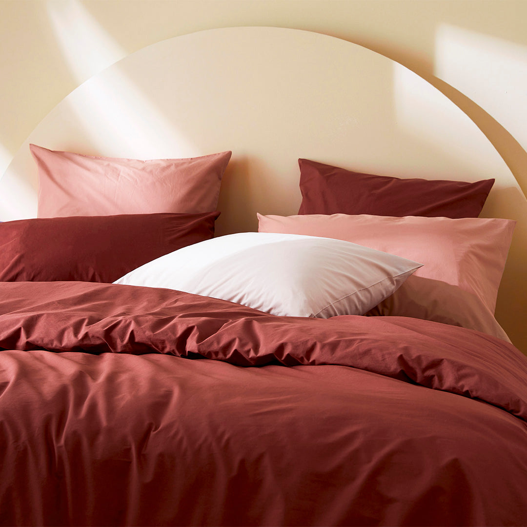 Le drap-housse en percale de coton bio - Marsala