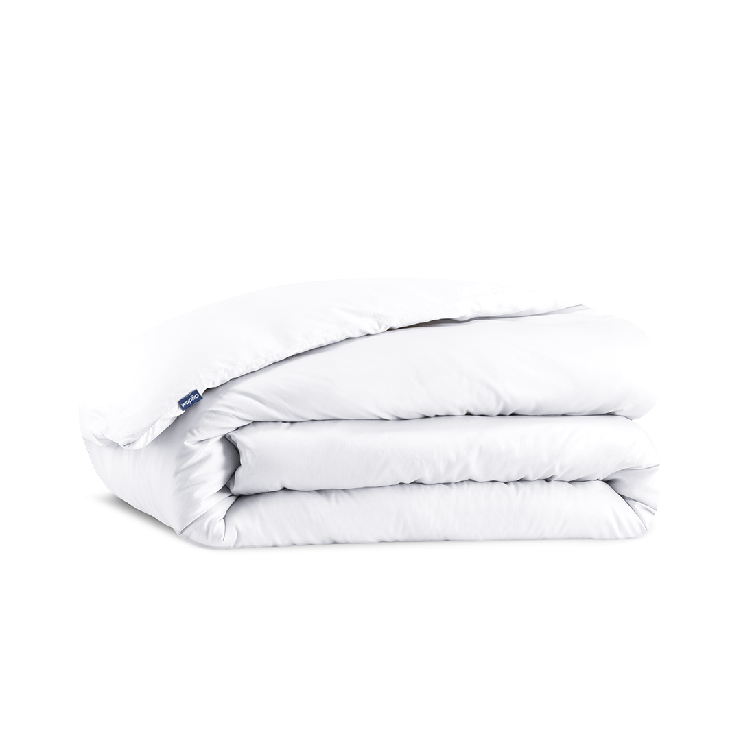 La housse de couette en satin de coton bio - Blanc