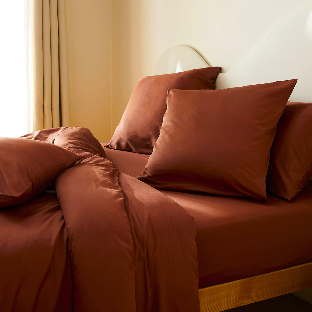 Taie d'oreiller 60x60 Terracotta Coton Bio confort et écologique