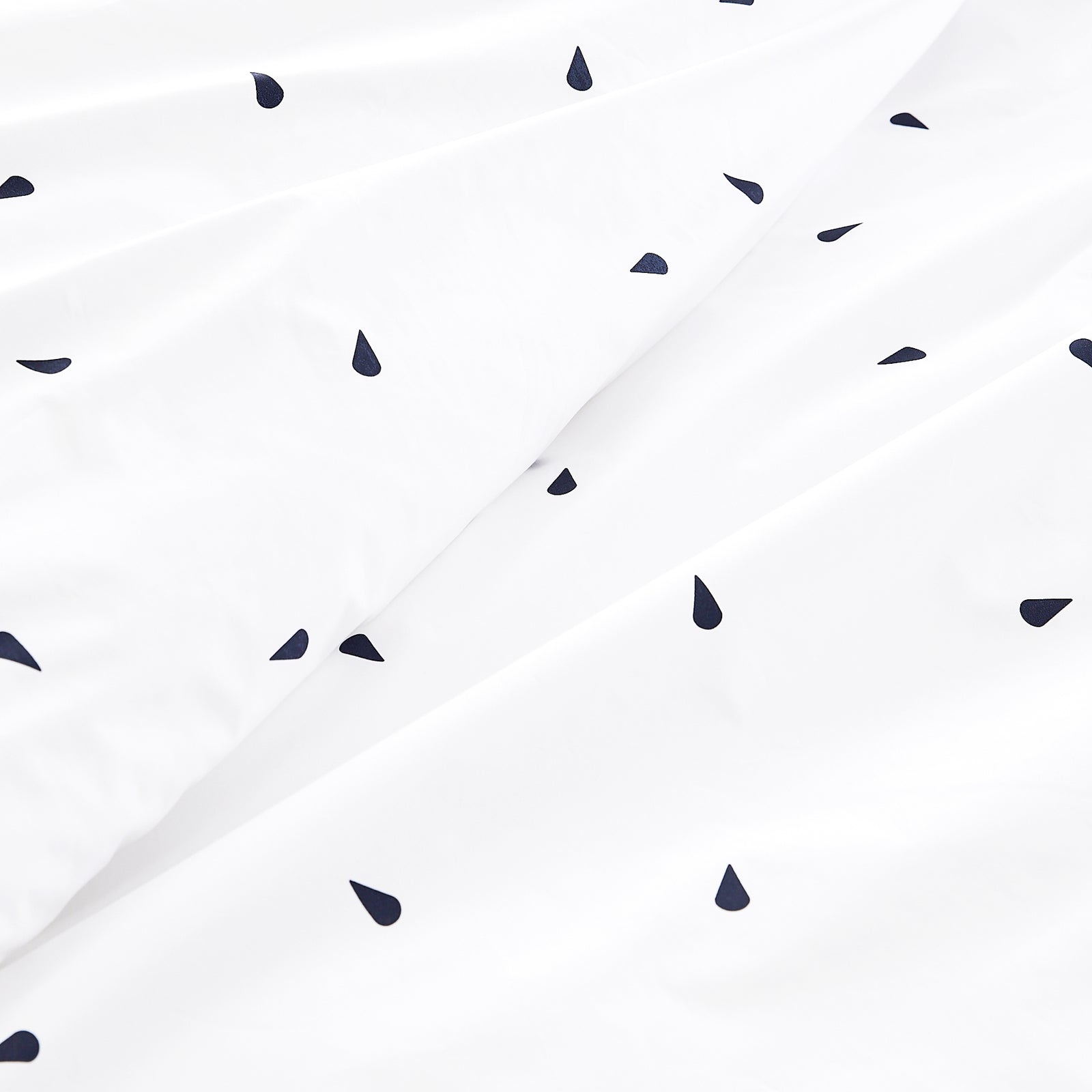 La housse de couette en percale de coton bio - Pétales (marine et blanc) - Recto