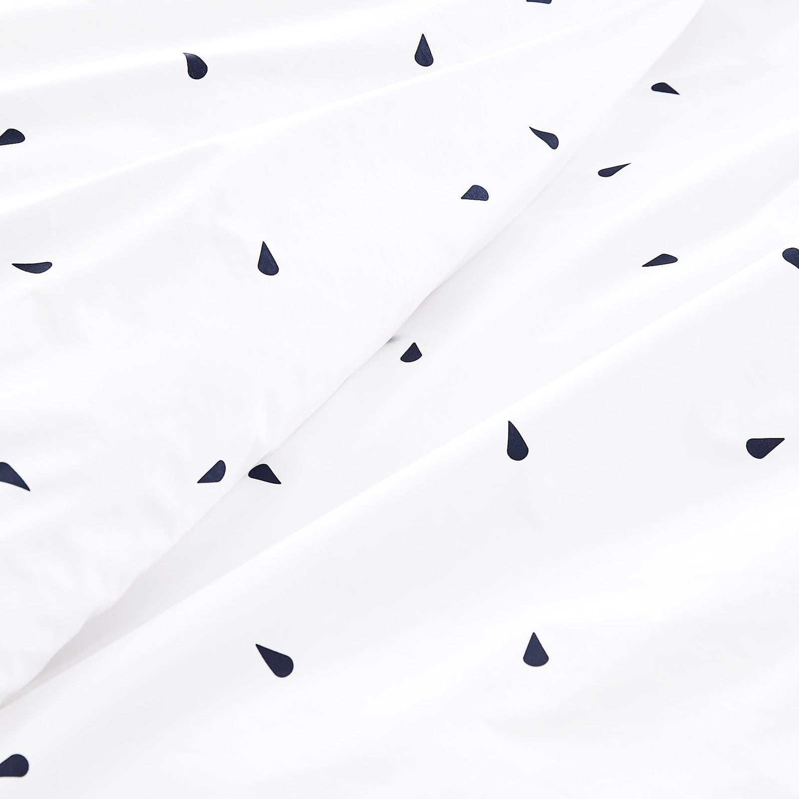 La housse de couette en percale de coton bio - Sélection Éphémère - Pétales (marine et blanc) - Recto