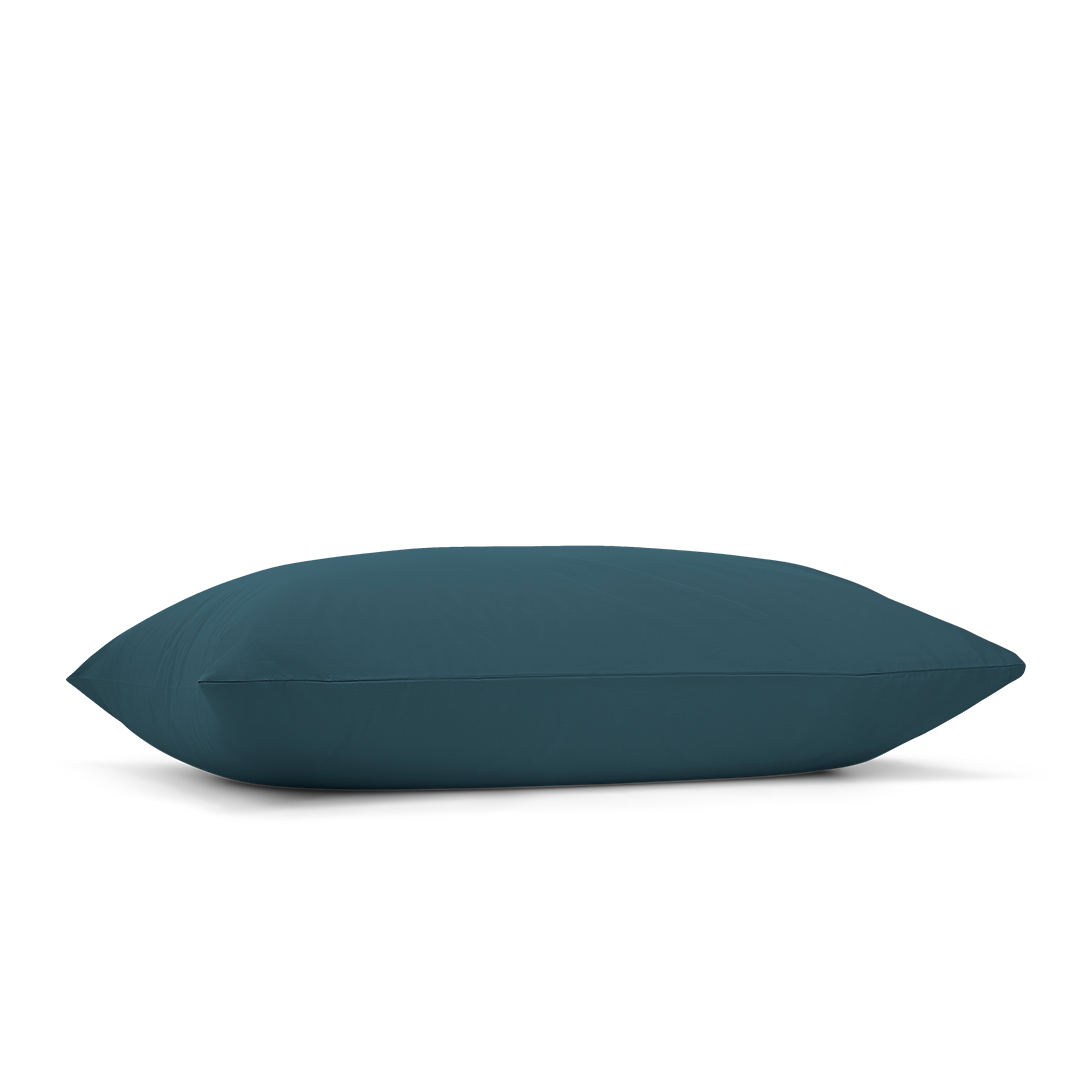 La taie du oli max en percale de coton bio - Bleu ardoise