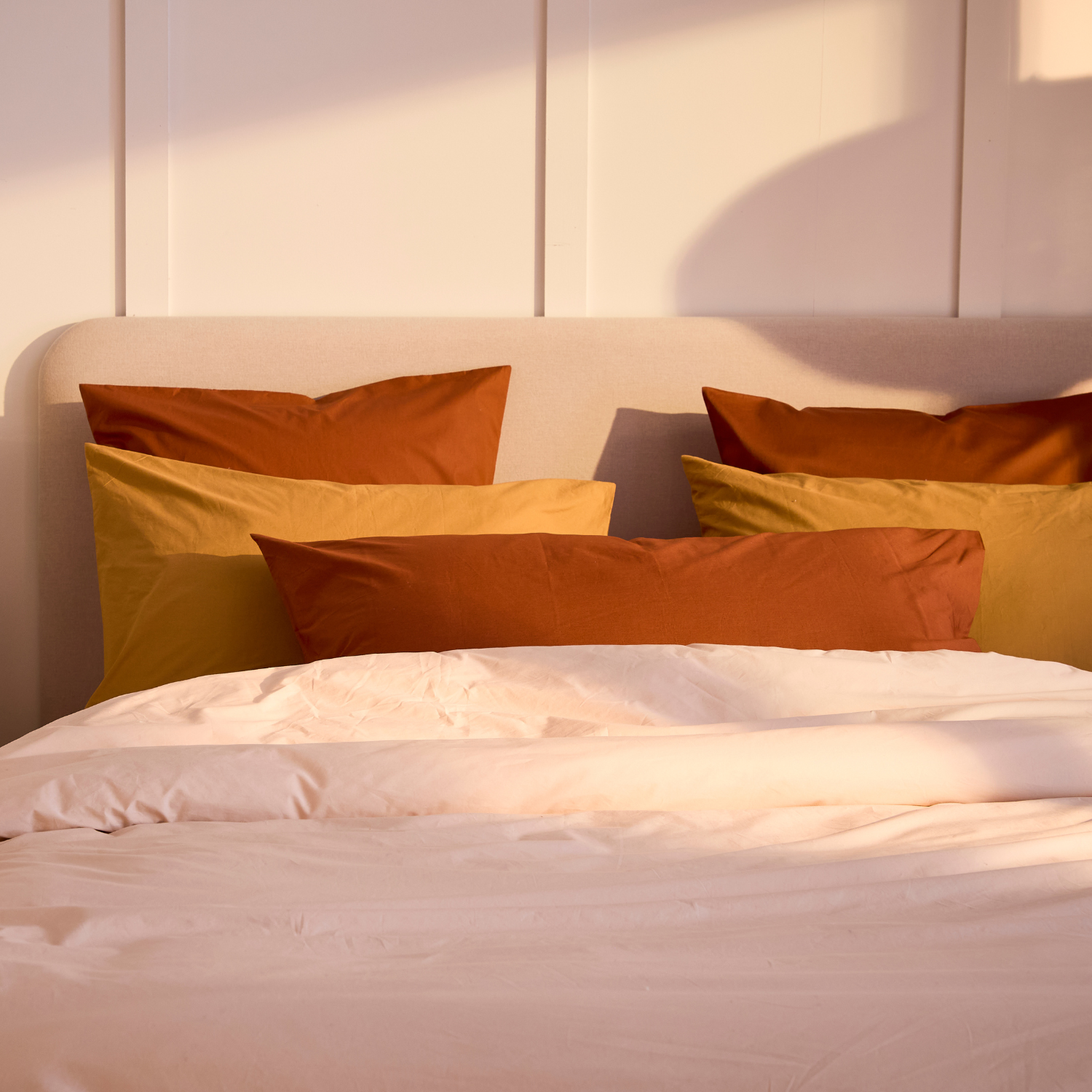 La taie de traversin wonderpilo en percale de coton bio - Terracotta