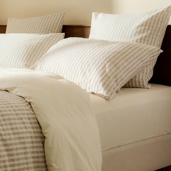 Le drap housse naturel collection vichy