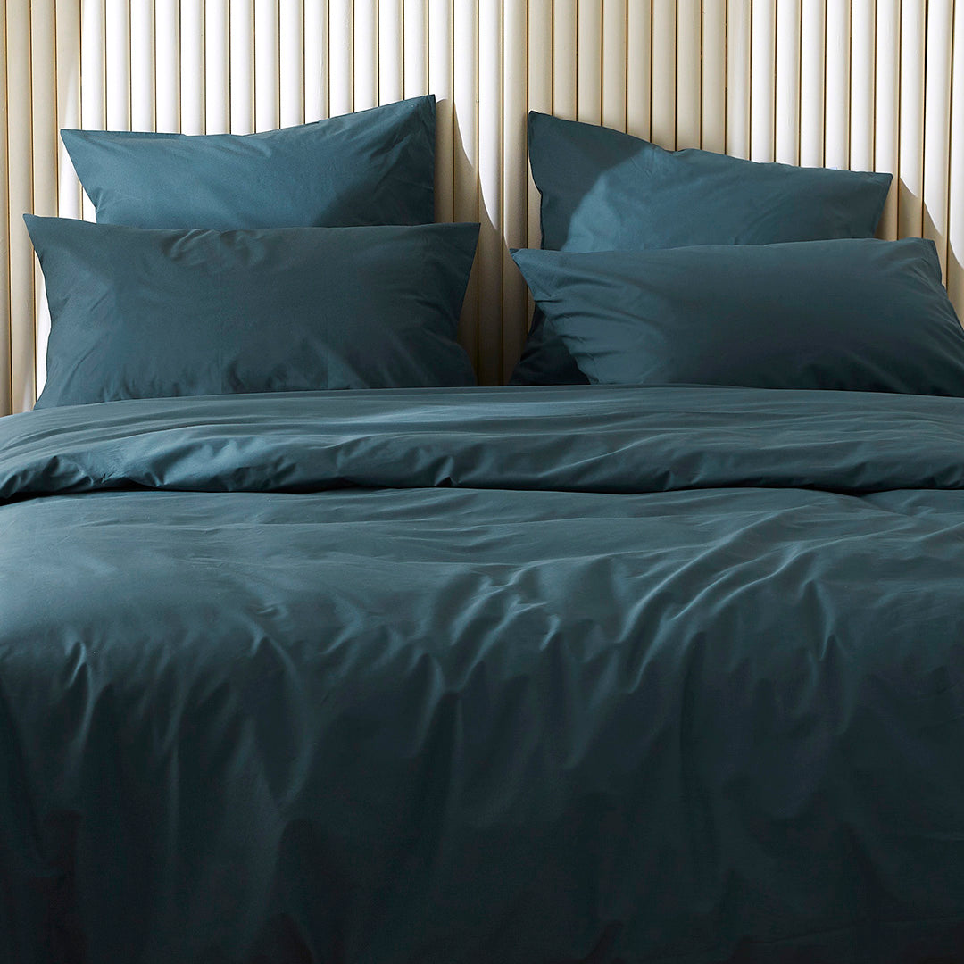 La housse de couette en percale de coton bio - Les Bienfaiteurs - Bleu ardoise