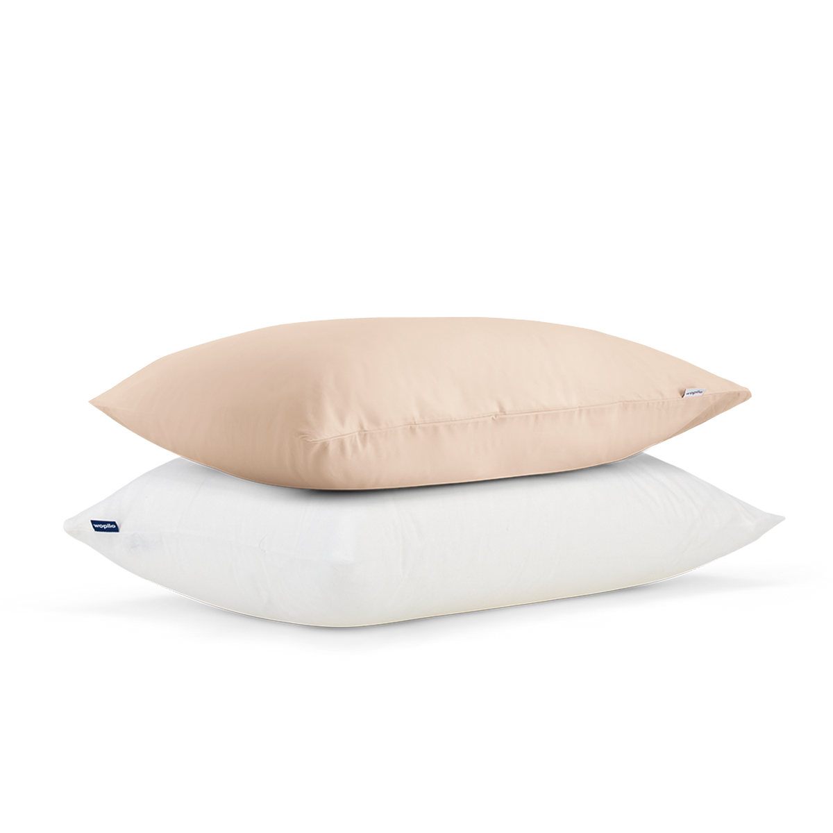 Pack taie et sous-taie en percale de coton bio - Beige