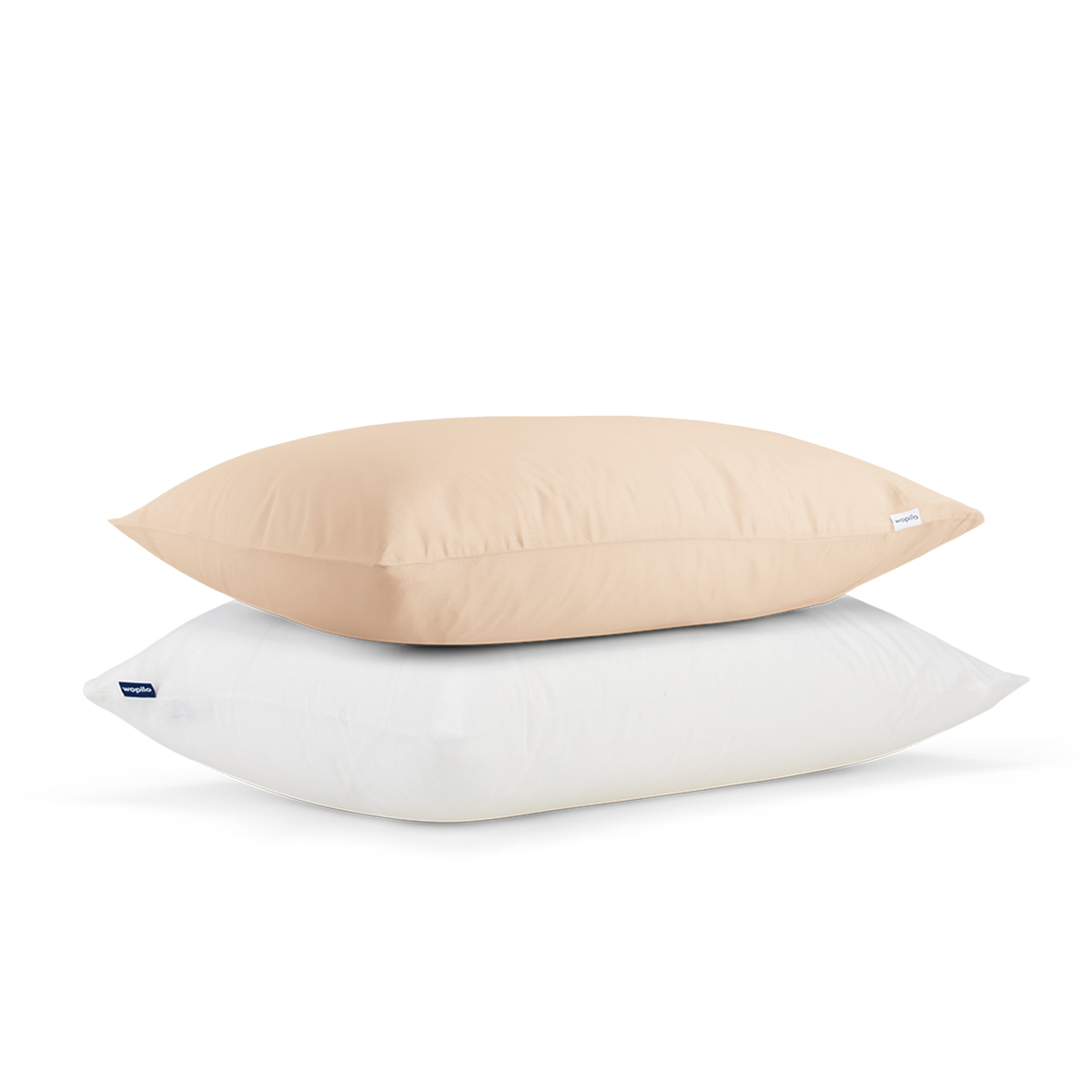 Pack taie et sous-taie en satin de coton - Beige