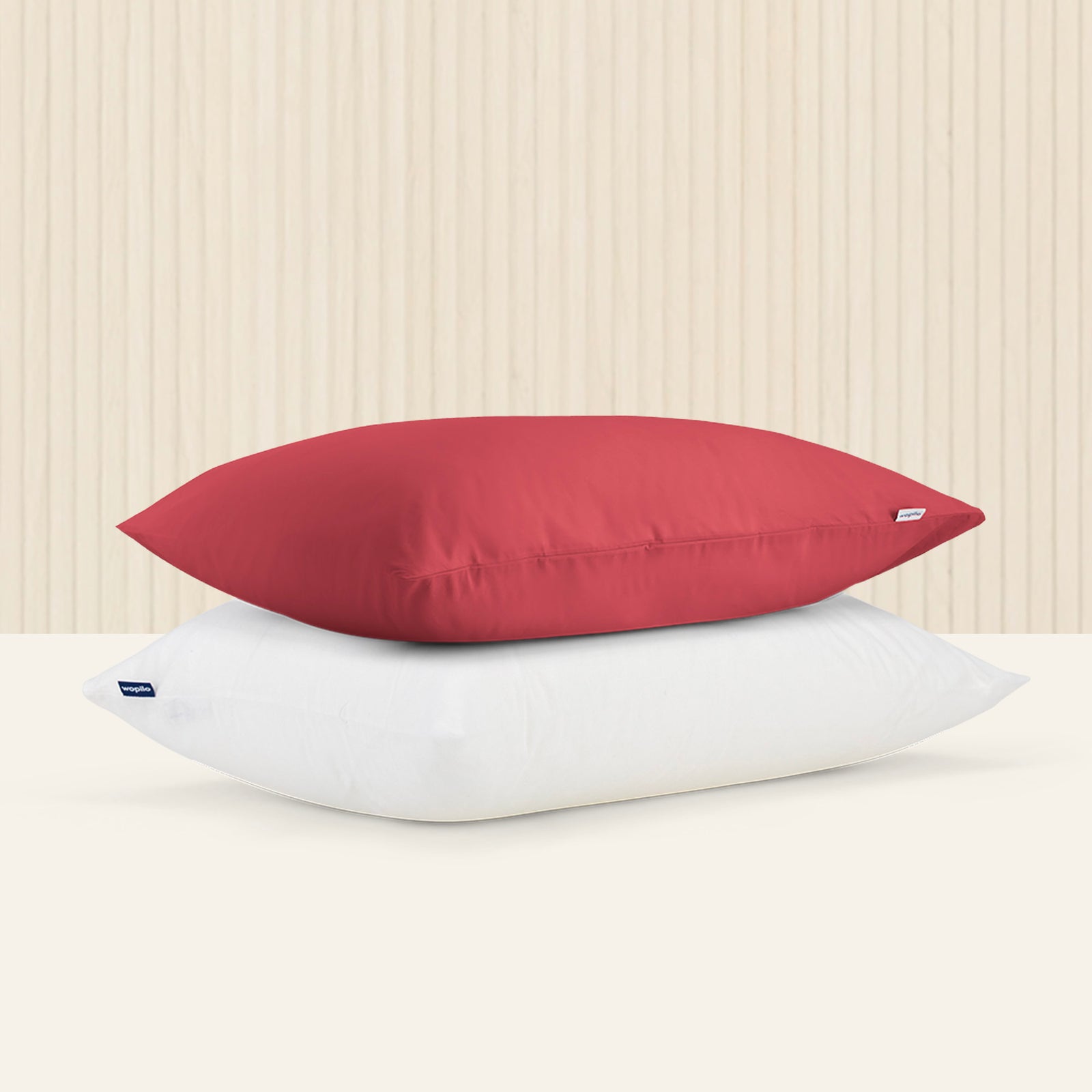 Pack taie et sous-taie enfant en percale de coton bio - Marsala