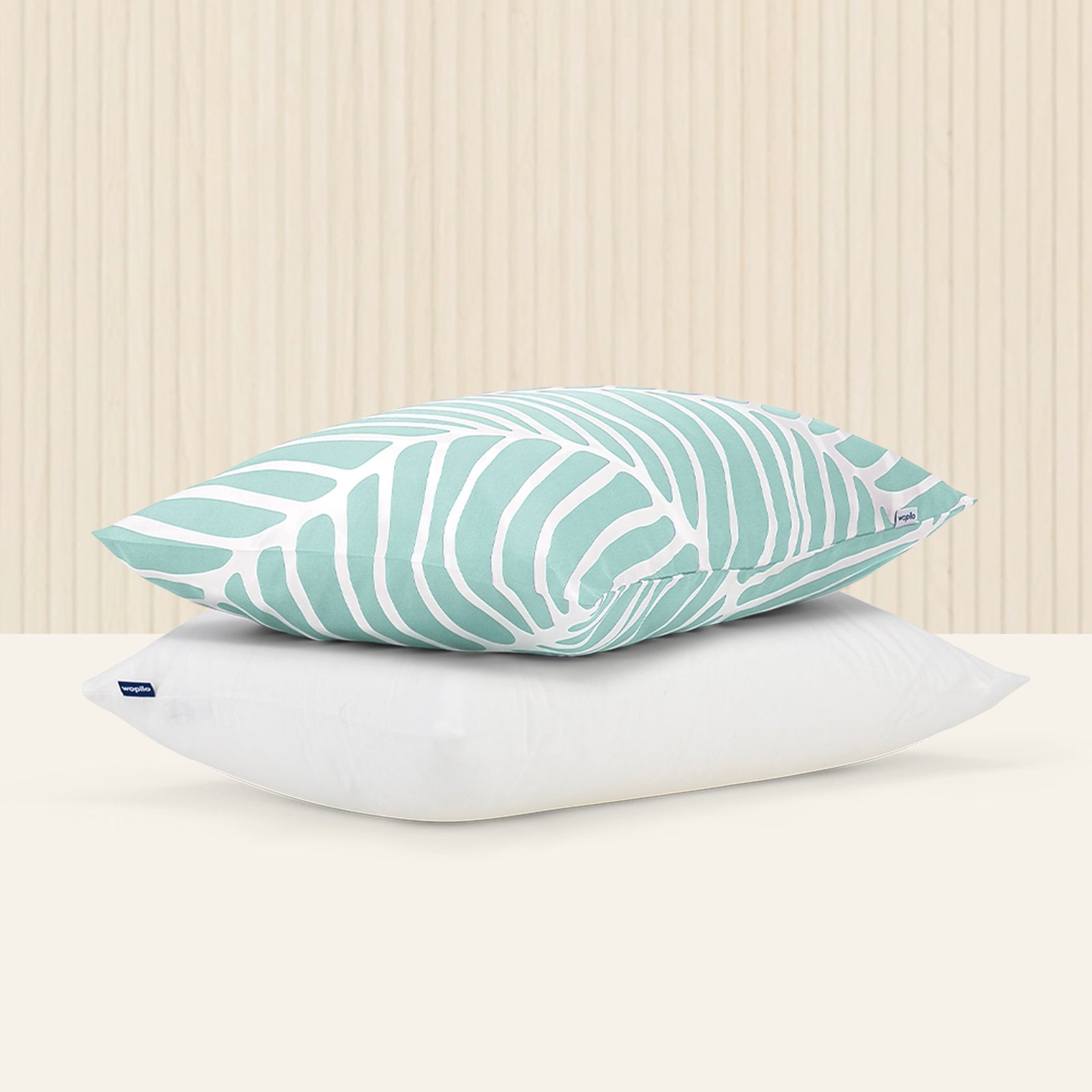 Pack taie et sous-taie en Tencel™ - Dunes vert d'eau