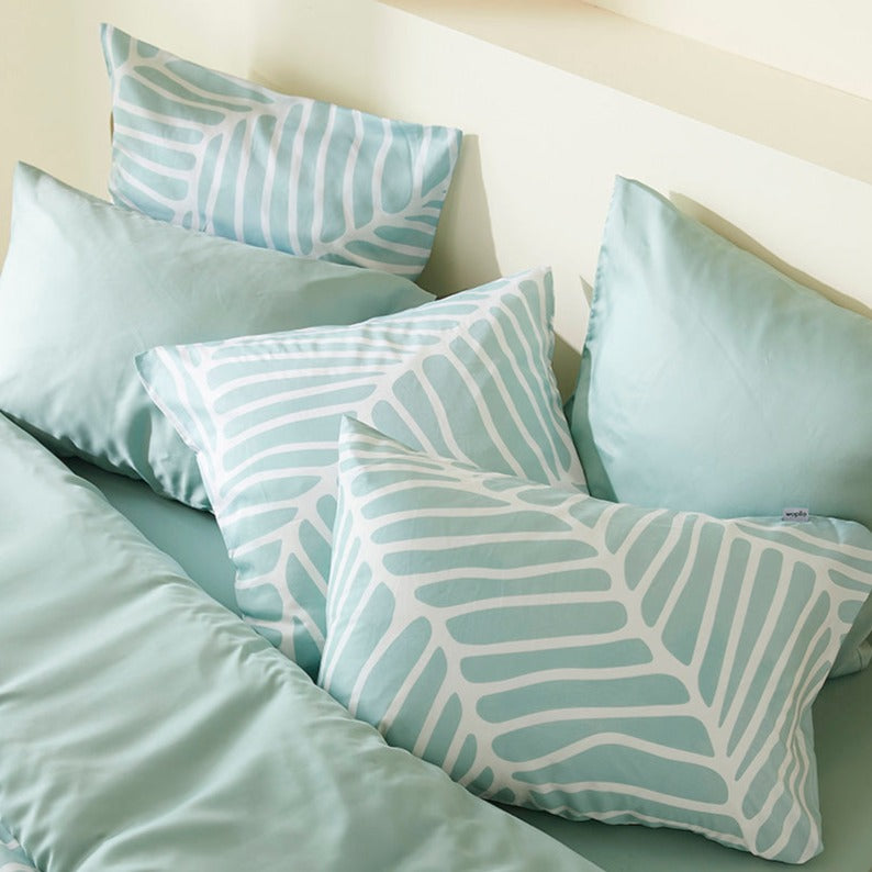 Pack taie et sous-taie en Tencel™ - Dunes vert d'eau