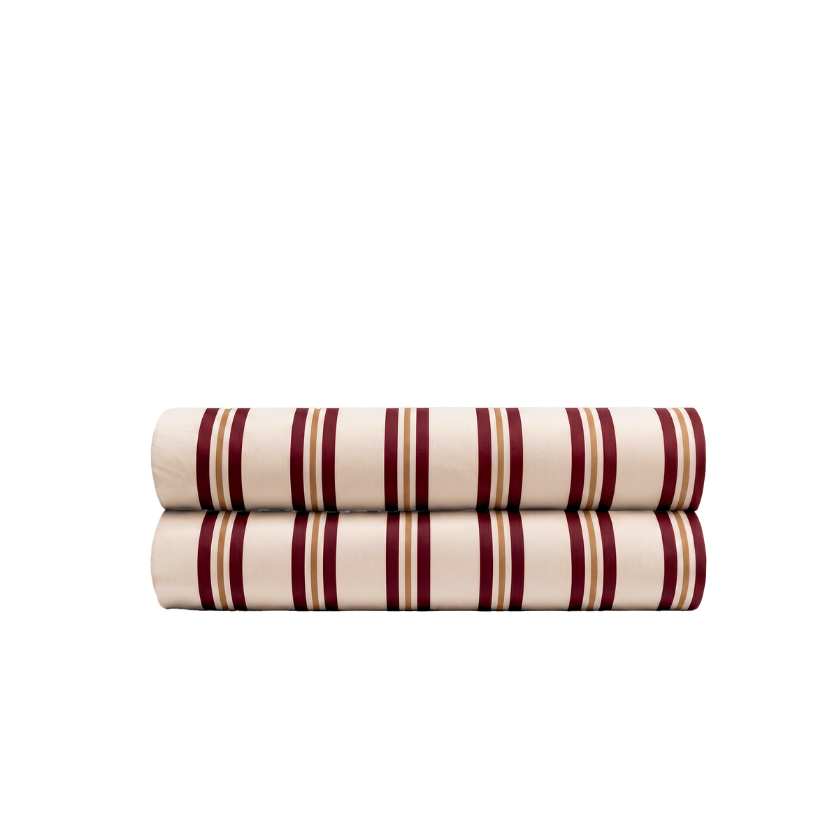 Le drap housse rayures bordeaux et noisette