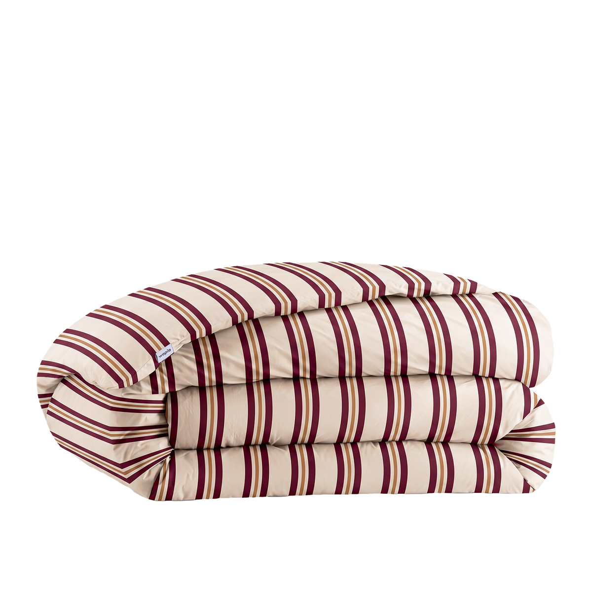 La housse de couette rayures bordeaux et noisette