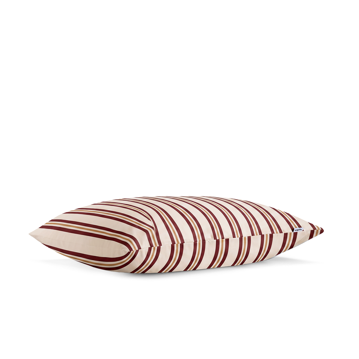 La taie d'oreiller rayures bordeaux et noisette