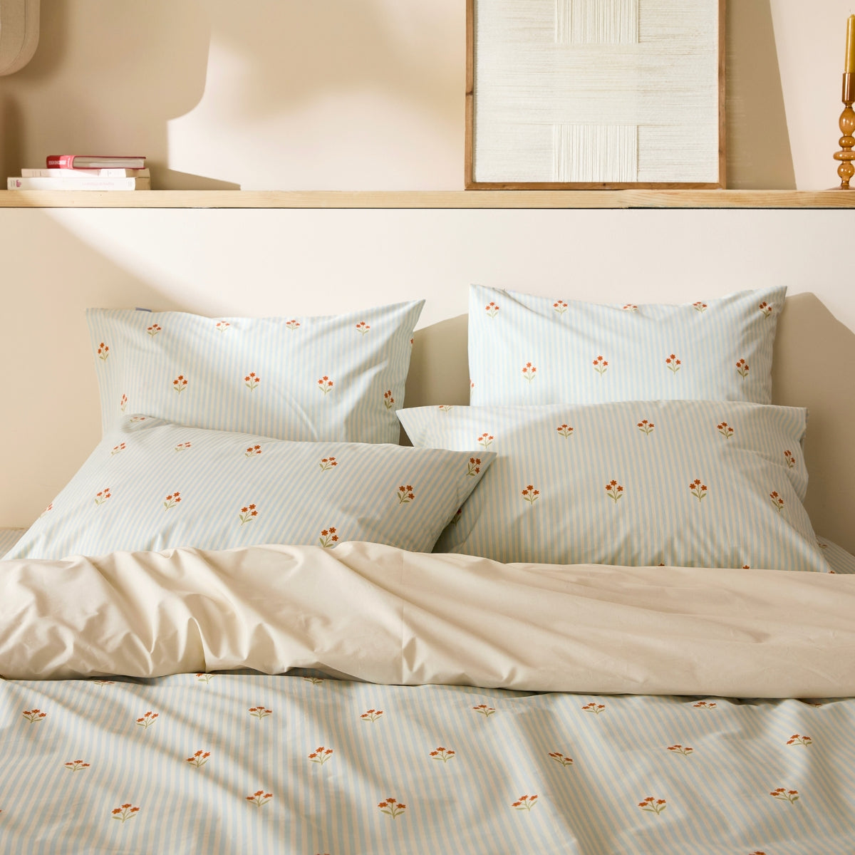 La taie d'oreiller en percale de coton bio - Nuit fleurie